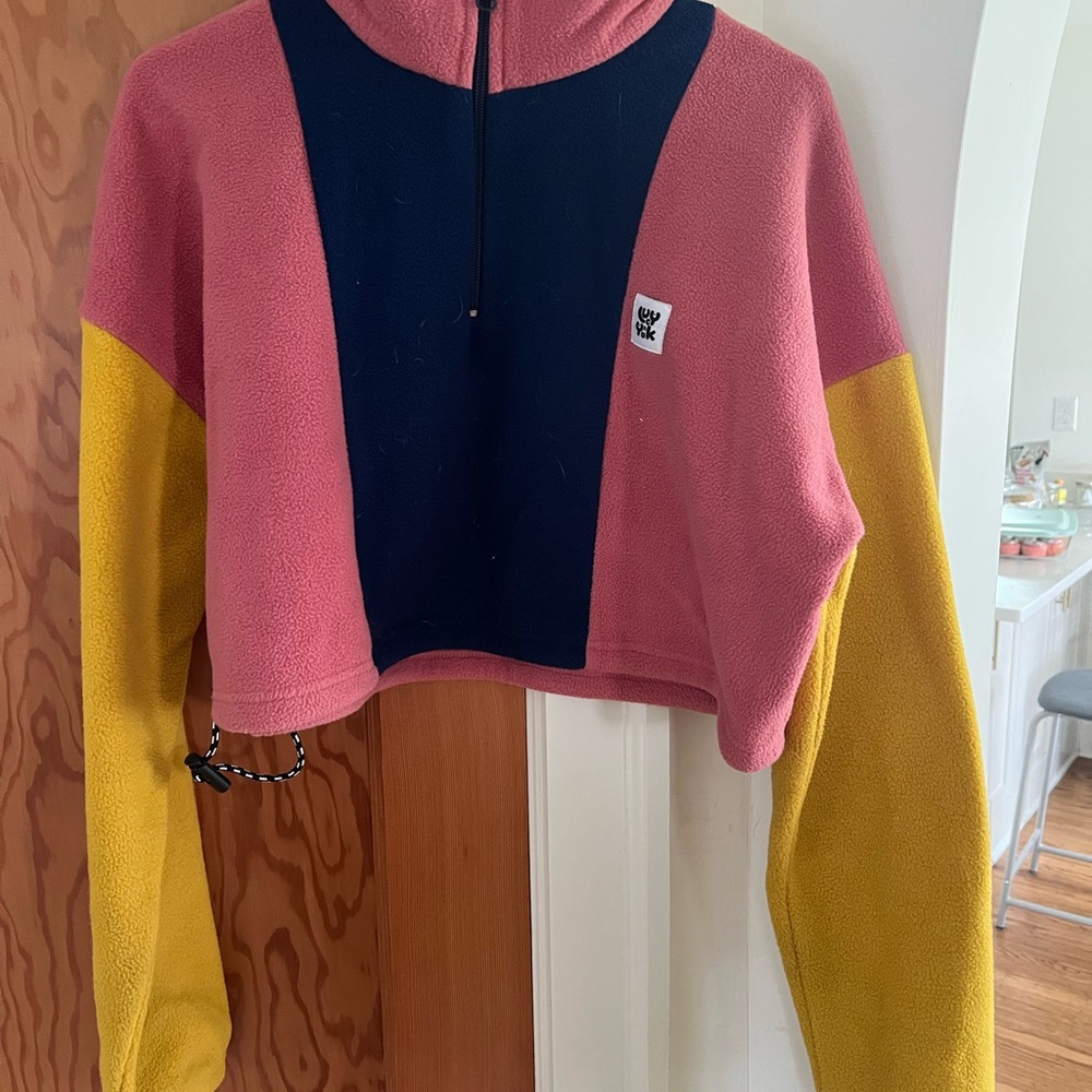 Lucy & Yak Pink, Navy, and Yellow Fleece